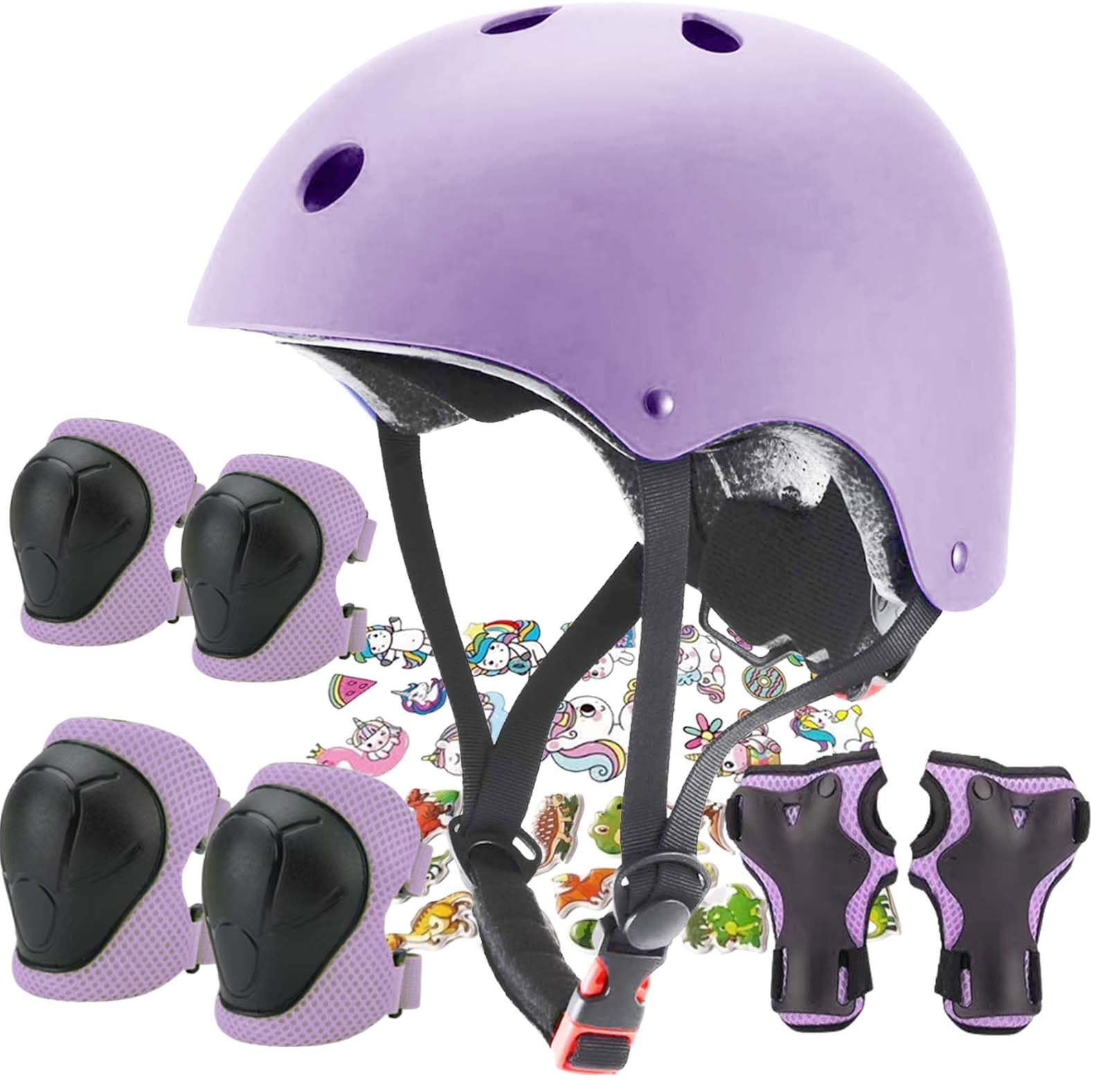 Photo 1 of FOOKCIAN Kids Helmet,Toddler Skateboard Helmets for Ages 2-3-5-8-14 Years Boys Girls with Knee and Elbow Pads Wrist Guards fit Roller Skates,Skateboarding,Skating Scooter Adjustable Kids Helmet