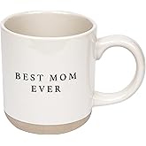 Sweet Water Decor Best Mom Ever Stoneware Coffee Mugs - 14Oz Cute Coffee Mugs for Hot and Cold Drinks - Dishwasher and Microwave Safe - Mothers Day Gift - Ideal for Tea & Espresso