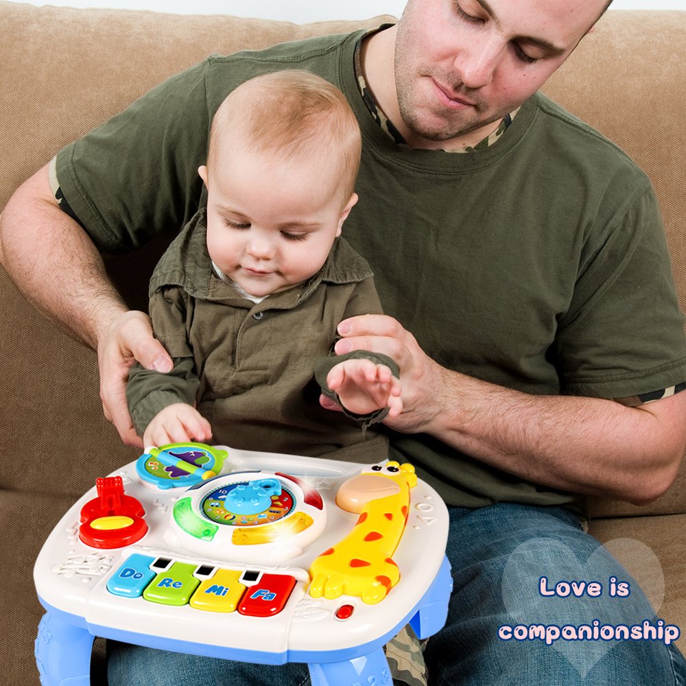 HOMOFY Baby Toys Musical Learning Table 6 Months up Early Education Activity Center Multiple Modes Game Kids Toddler Boys and Girls 1,2,3, Years Old New Gifts