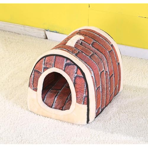 Haresle Portable Pet House Soft Dog Bed Cat House Washable with Removable Cushion Waterproof 2 Sizes