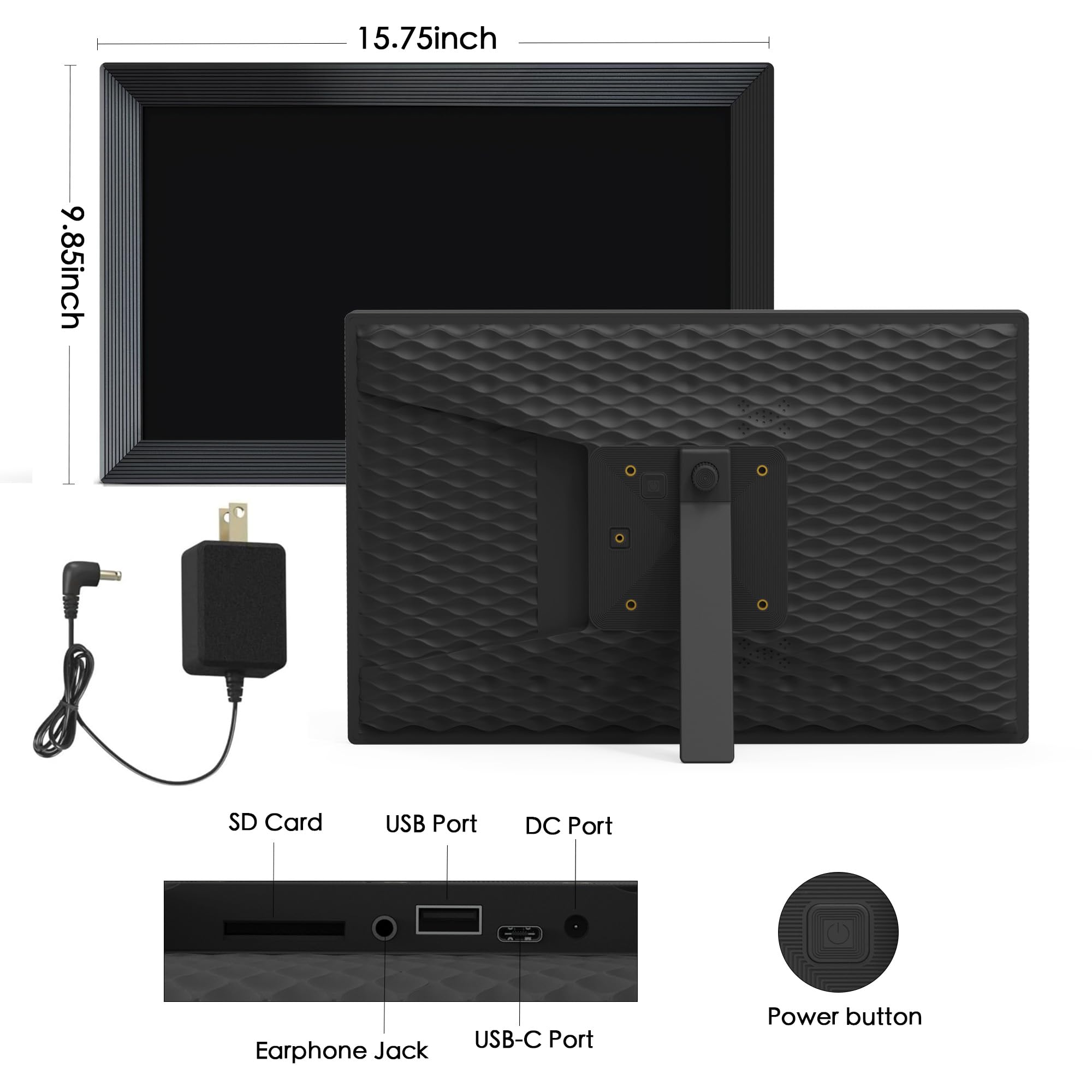 Digital Picture Frame, Frameo 15.6 inch Large Digital Photo Frame WiFi, 1920*1080 IPS FHD Touchscreen, 32GB Storage, Instant Share Pictures Video, Photo Frame Electronic, Gift for Mom, House Warming