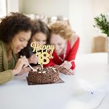 Gyufise 3Pcs Happy 18th Cake Toppers Gold Glitter 18th Birthday Decorations view 4