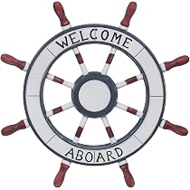 Amazon.com: Asense Ornamental Wall Decoration Wooden Nautical Ship ...