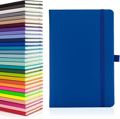 Notes London Eco A5 Notebook with Lined Pages, Pen Loop, Pocket, Blue