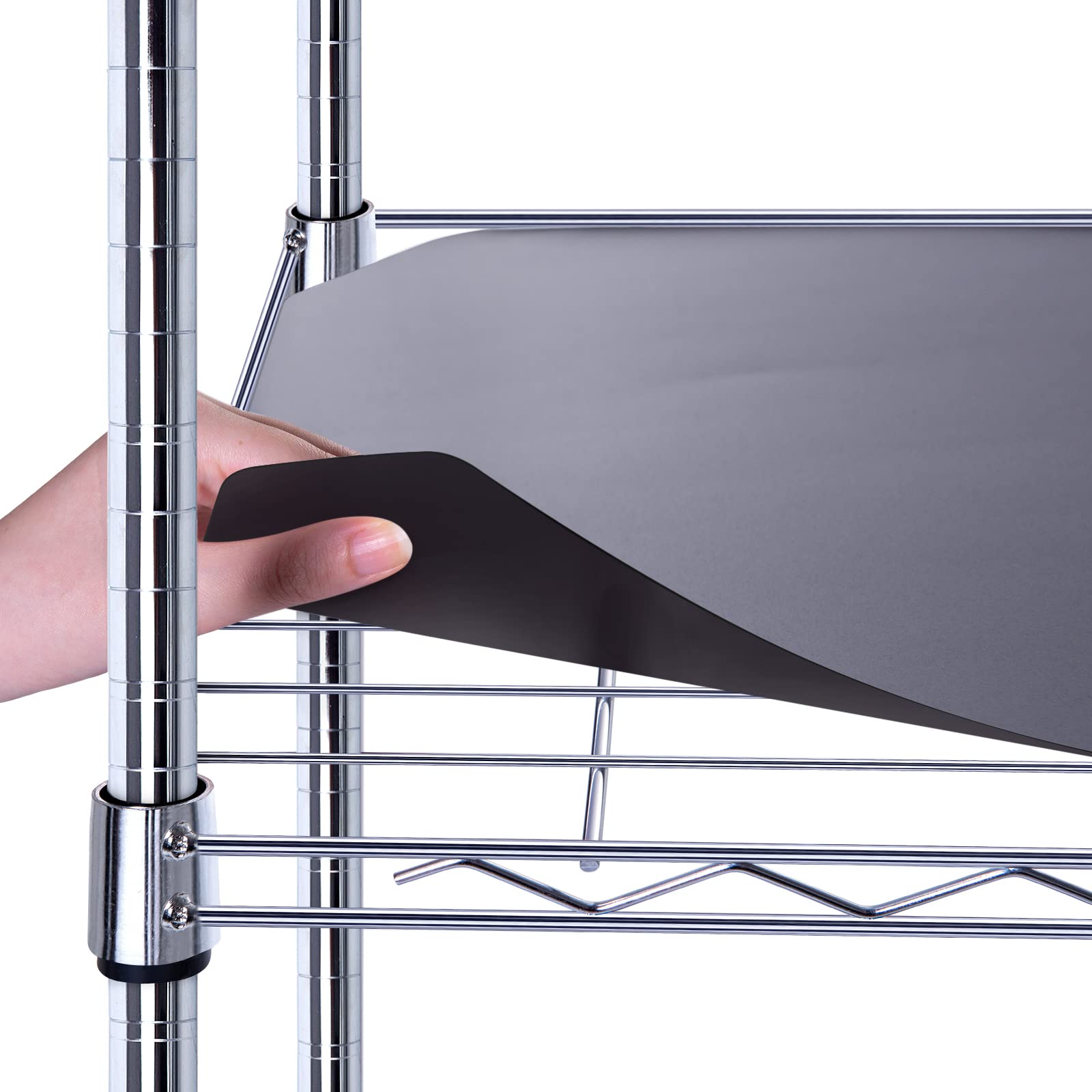 Photo 1 of BRIAN & DANY Wire Shelf Liner 14" X 30", Heavy Duty Shelf Liners for Wire Shelving, Waterproof Protector Mats, Set of 5, Black