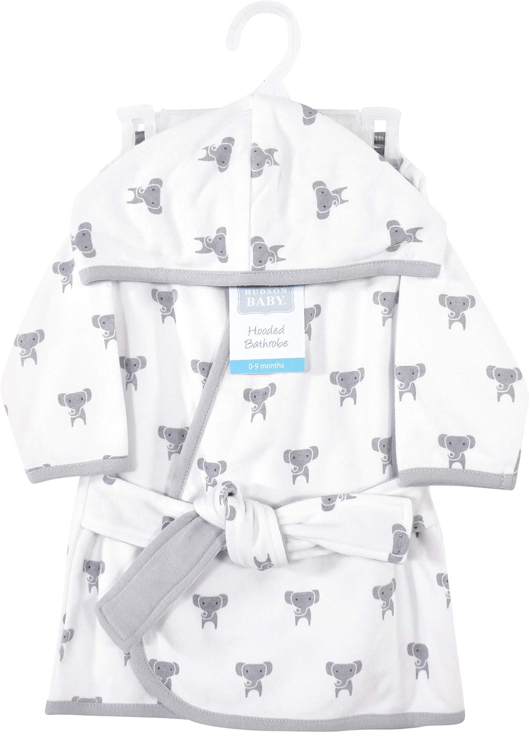 Hudson Baby Unisex Baby Cotton Rich Bathrobe, Modern Elephant, 0-9 Months: Baby