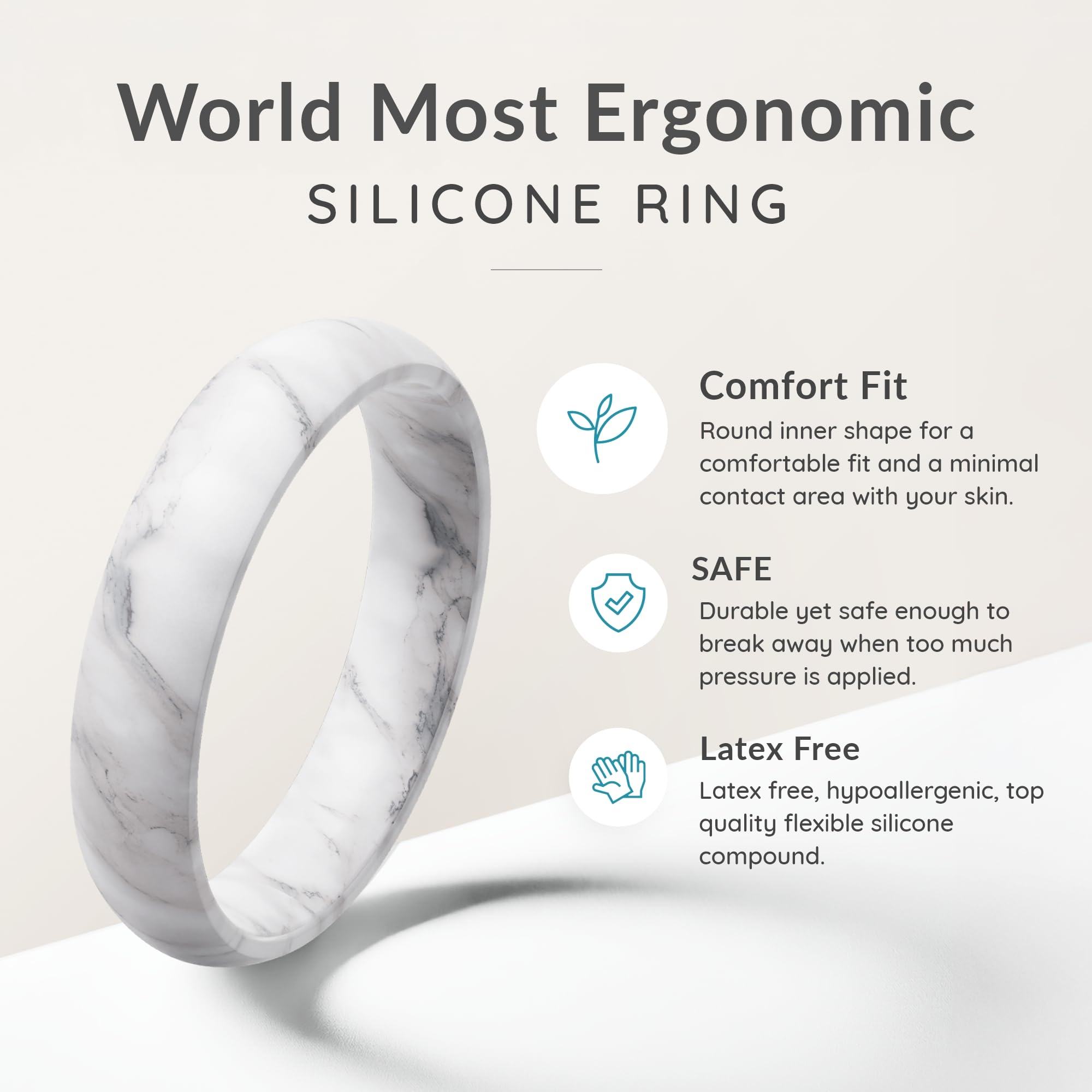 ThunderFit Silicone Anniversary Rings for Women, 5.5mm Wide, 2mm Thick, Wedding Rubber Bands, Variety Multipack 1-12