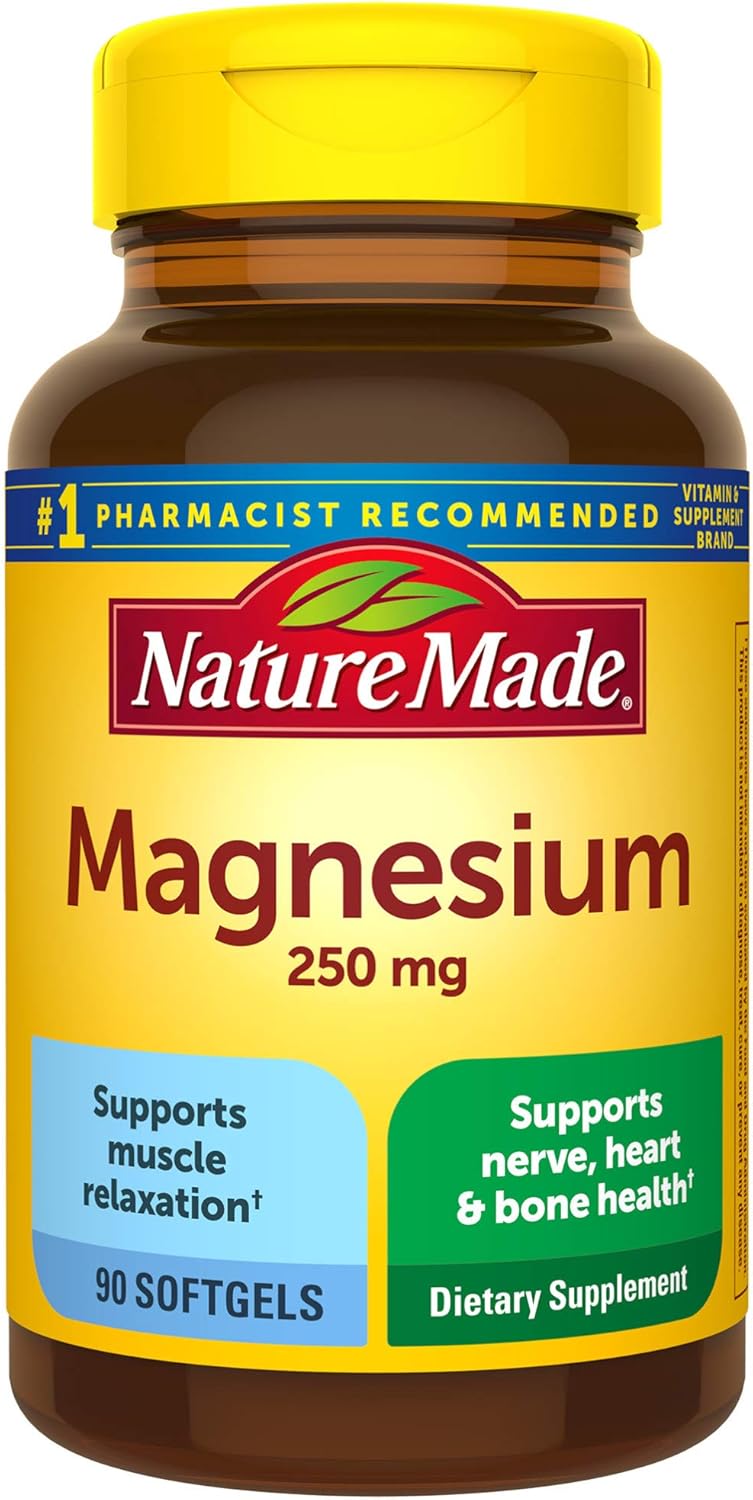 Nature Made Magnesium Oxide 250 mg Softgels, 90 Count for Nutritional Support† (Packaging May Vary): Health & Personal Care