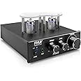 Pyle Bluetooth Tube Amplifier Stereo Receiver - 600W Home Audio Desktop Stereo Vacuum Tube Power Amplifier Receiver w/ 2 Vacuum Tubes, AUX/MP3/Microphone Inputs, Pure Copper Speaker Output - PVTA20