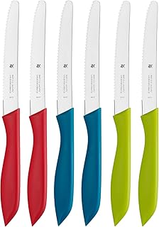WMF Classic Line Frühstücksmesser 6-teilig, 23 cm, Brötchenmesser Wellenschliff, Brotzeitmesser, Spezialklingenstahl, Kunststoffgriff, bunt