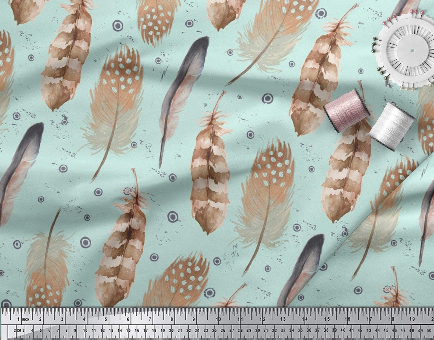 Soimoi Groene Katoenen Eendenstof Eagle Veer Print Stof Per Meter 58 Inch Breed Amazon Nl