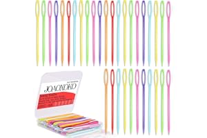 joaoxoko Big Eye Yarn Needles, 100 Count 9cm/3.54inch Plastic Darning Needles for Hand Sewing,Weaving – Lightweight, Non-Rust, Vibrant Colors with Storage Box, Ideal for Beginners and Kids (100)
