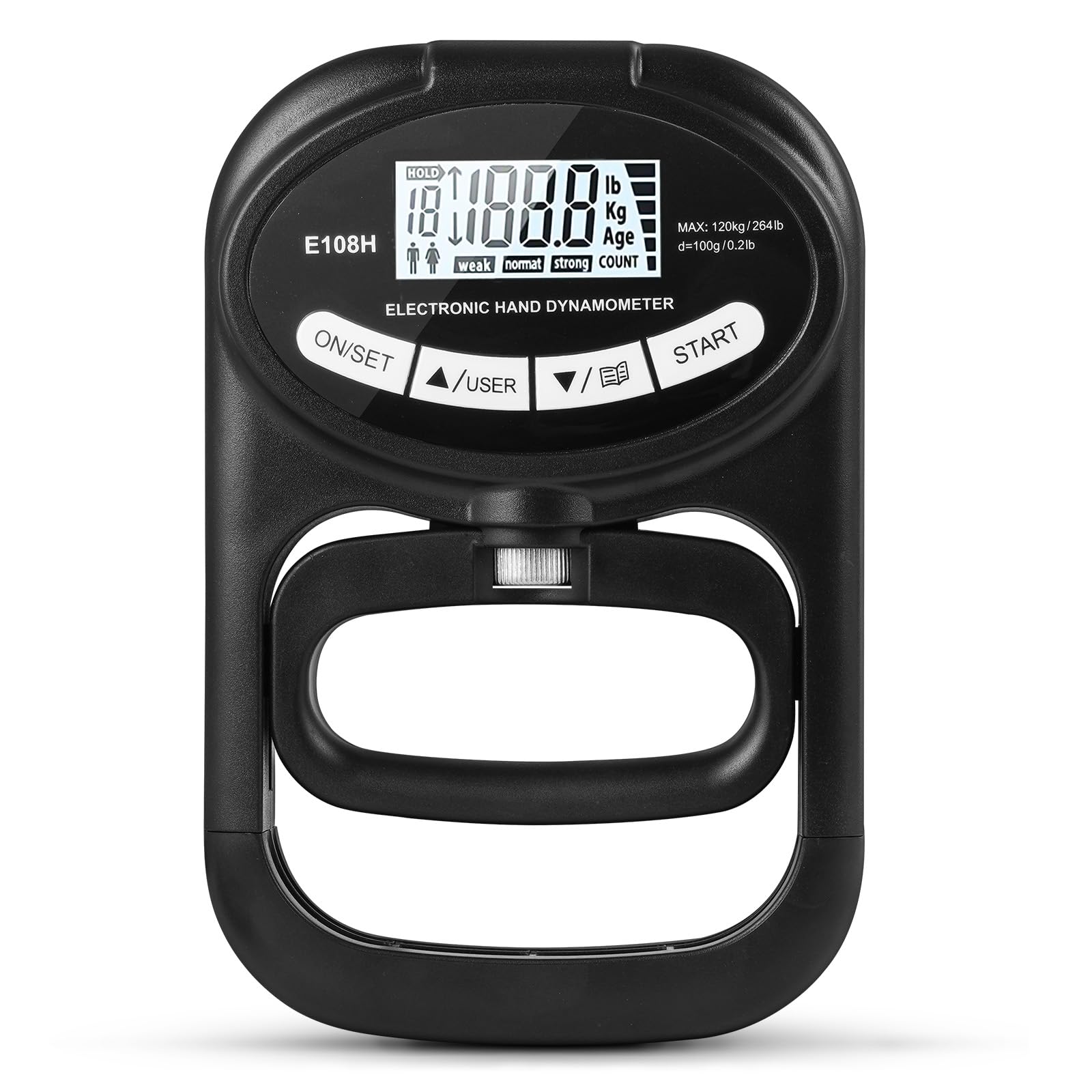 OSDUE Electronic Hand Dynamometer, 265 lbs / 120 kg Hand Dynamometer Grip Strength Trainer, Grip Strength Measurement Meter