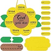 Syhood 24 Set God Says You are Sunflower Craft Kit for Sunday School VBS Religious DIY Christian Bible Craft Kit for School Home Activities