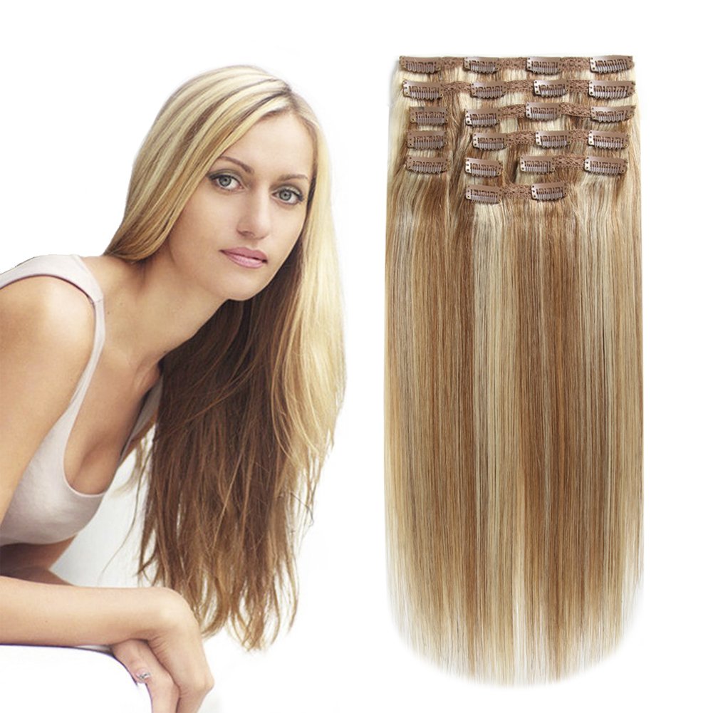 Heesaga Clip In Extensions Real Human Hair Straight For Women