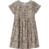 DaniChins Girl Casual Short Sleeve Floral Print Dress with Pockets