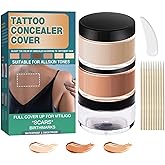 Tattoo Cover Up Makeup, Waterproof Concealer, 2 Colors, Professional Scar & Blemish Coverage for Tattoos, Birthmarks, and Scars, Long-Lasting, Adjustable Formula for Men & Women