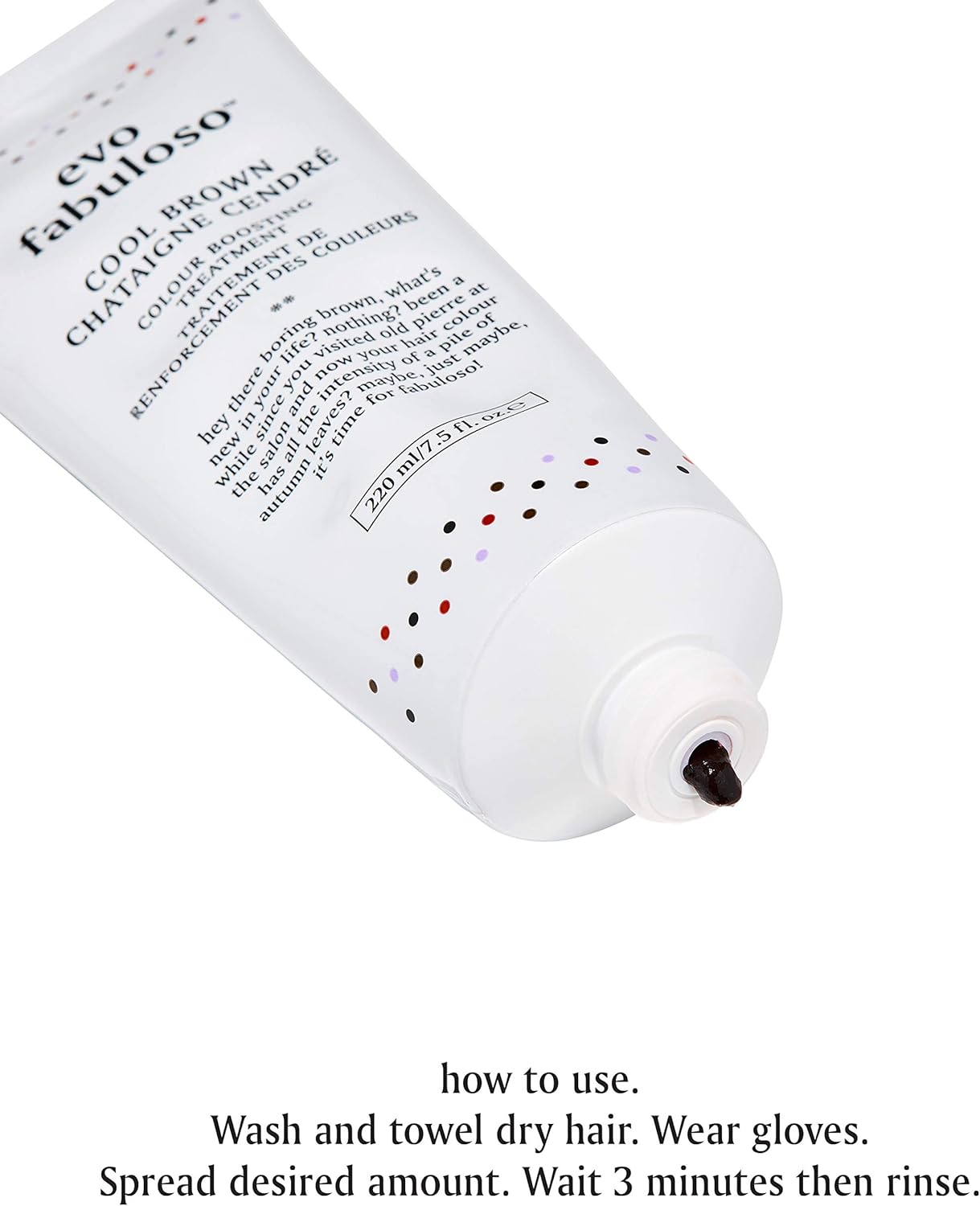 Evo Fabuloso Cool Brown Colour Depositing Conditioner for Dry & Coloured Hair - Toning Treatment to Refresh & Nourish - 220 mL - Image 5