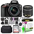 Nikon D3500 24.2MP DSLR Digital Camera with AF-P DX 18-55mm Lens (1590) Deluxe Bundle -Includes- Sandisk 64GB SD Card + Large Camera Bag + Filter Kit + Spare Battery + Telephoto Lens + More