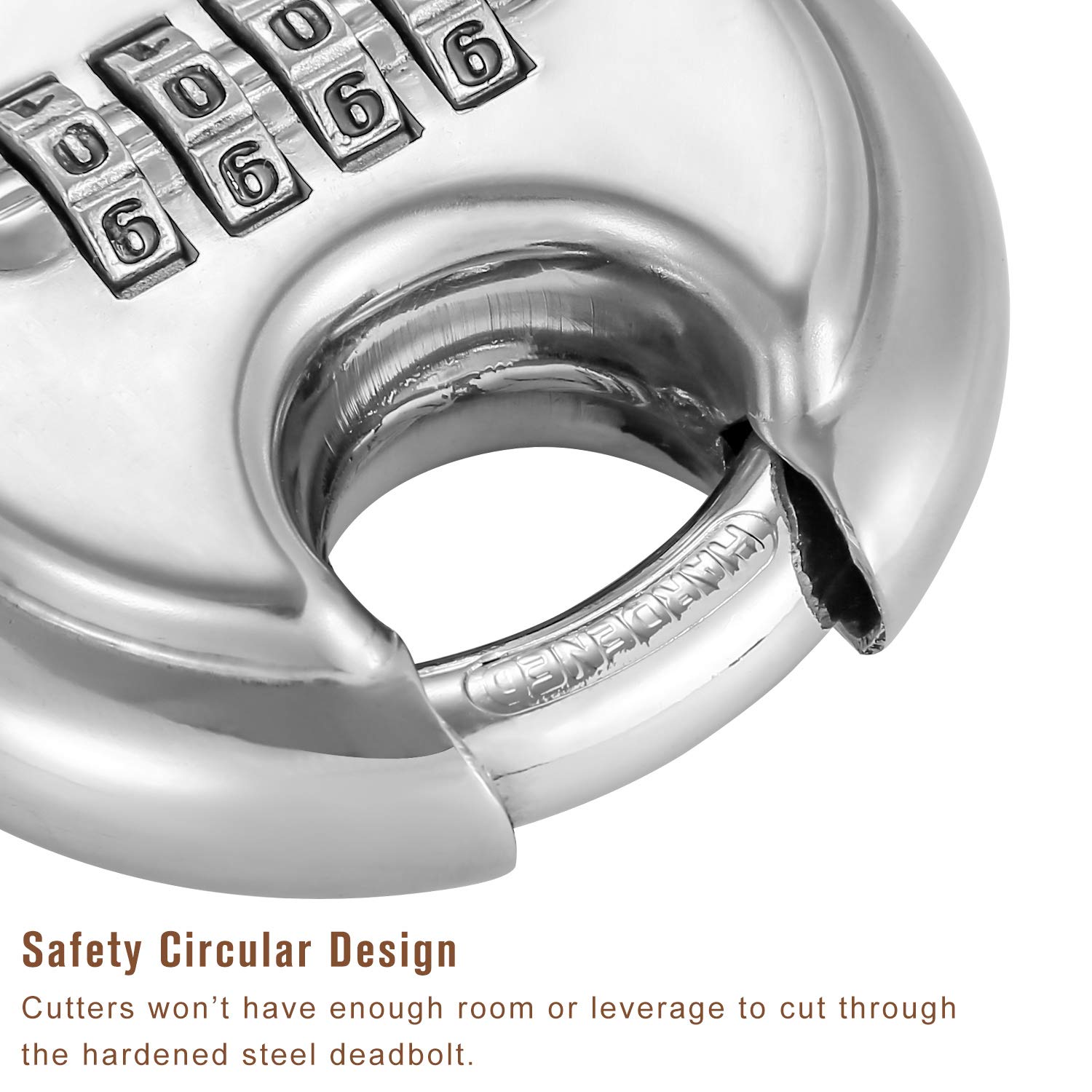 Dshall 4 Digit Combination Disc Padlock with Hardened Steel Shackle Silver Lock for Sheds, Storage Unit, Gym and Fence (2 Pack)