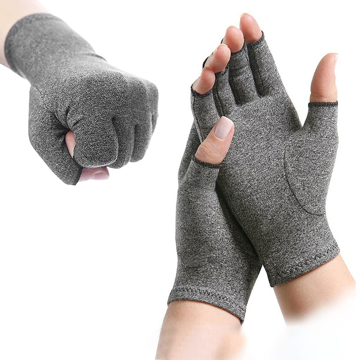 1 Pair Arthritis Compression Gloves for Women Fingerless Relieve Arthritis Symptoms Raynauds Disease Carpal Tunnel