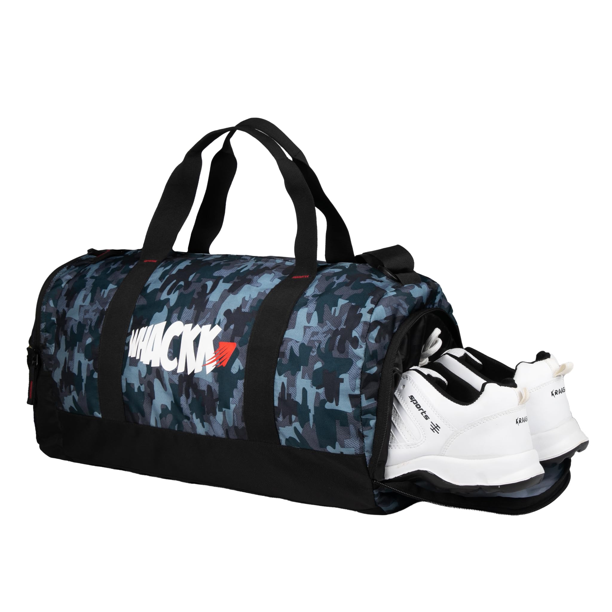 Whackk Cardio Wild Stone Black 31L Gym Fitness Workout Training Sports Travel Duffle Bag Separate Shoe Pocket Dry Wet Pocket Multipurpose Carry Bag Adjustable Strap Lightweight Sports Kit Men Women 4