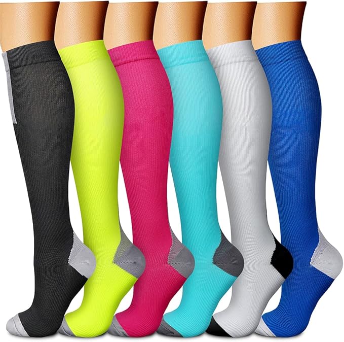 CHARMKING Compression Socks for Women & Men Circulation 6 Pairs 1520 mmHg is BEST Graduated for