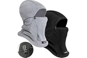 Labeol 2 Pack Kids Balaclava Ski Mask, Winter Face Mask for Boys Girls, Windproof Face Cover with Adjustable Drawstring