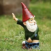 10.3 Inch/26cm Funny Garden Gnome Figurine Outdoor Statue,Patio Lawn Yard Art Ornaments, Garden Figurines for Outdoor Home Ya