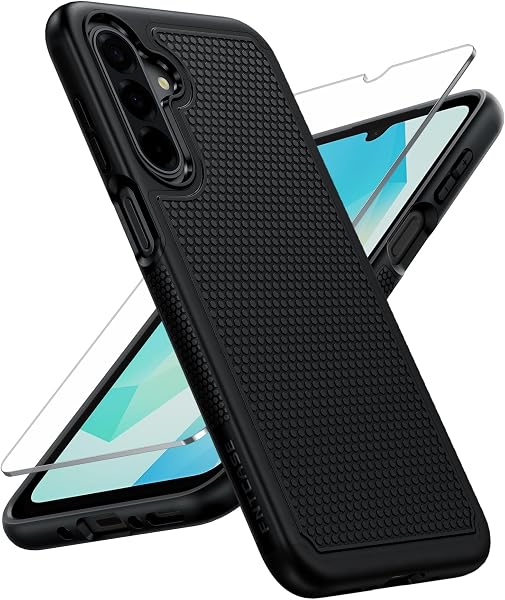 FNTCASE for Galaxy A17/A16 5G Phone Case: Dual Layer Samsung A17 5G Cover | Non Slip Matte Textured Protective Cases With Scr