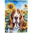 Carolines Treasures DAC3343CHF 40 x 28 in. Basset Hound Christmas