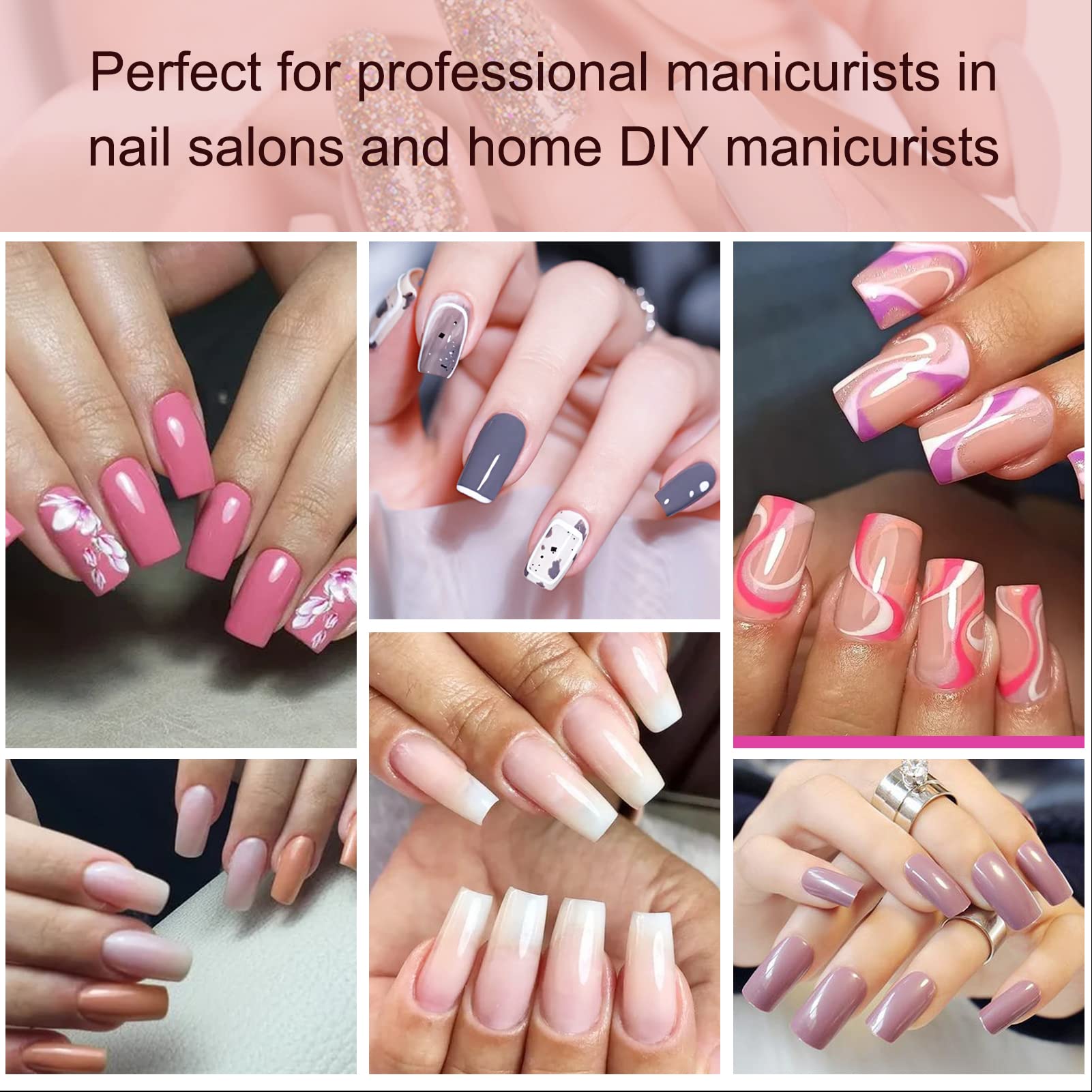 AORAEM Square Nail Tips 600 PCS Artificial Full Cover Nail Tips Soft Clear Nail Tips 12 Sizes Acrylic Medium Square Press on Nails Tapered Square False Nails with Box for Home DIY Nail Salon - Image 7