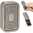 JUDIXY Magnetic Fidget Slider 3 Layer, Fidget Toys Adults for Stress Relief ADHD Anxiety with Click Sound, Portable Desk Fidget Gadget, Gifts for Boyfriend Husband Father (Silver)