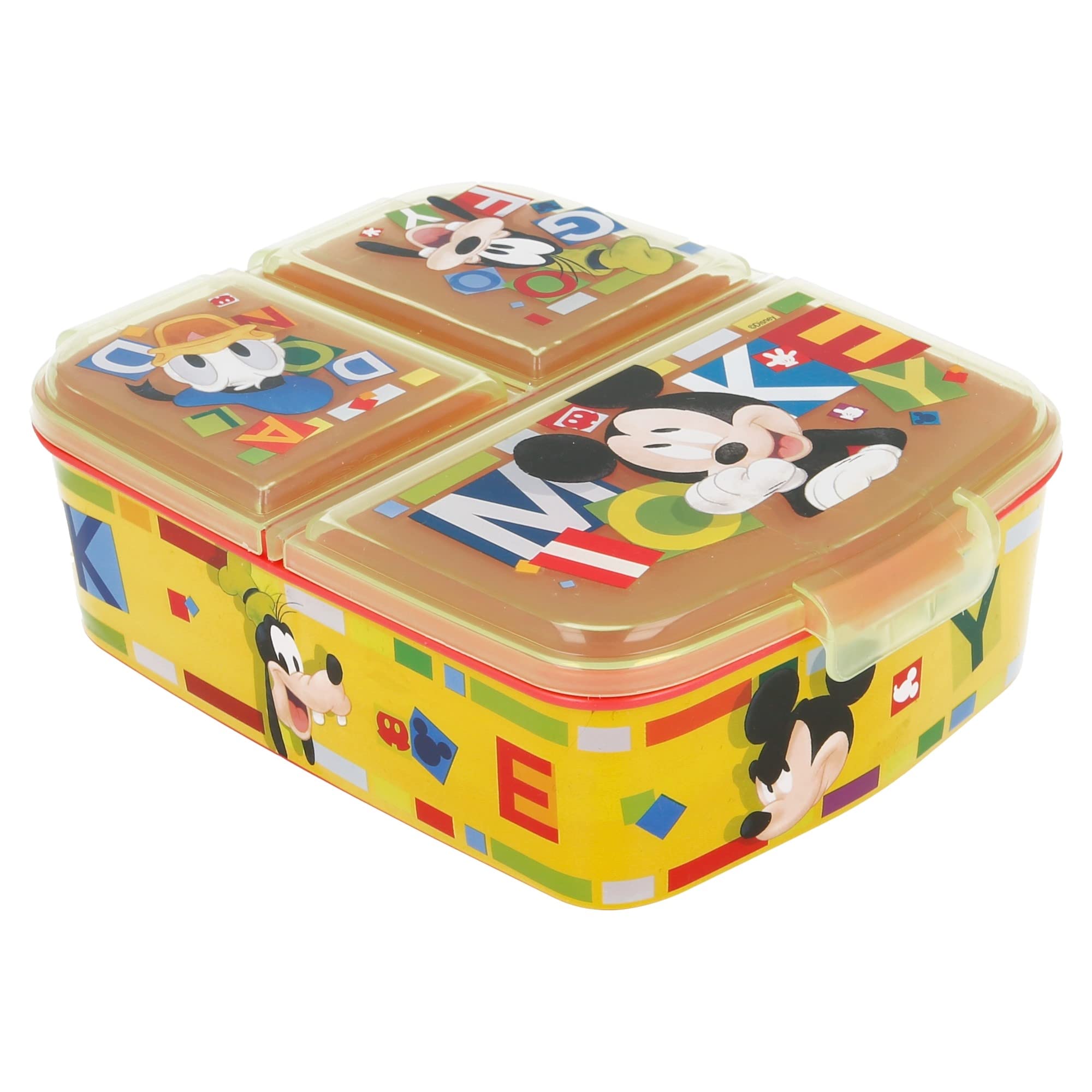 Stor | Mickey Mouse - Disney Kids Children’s 3 Compartment Sandwich Lunch Box — image 1