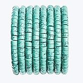 Natural Blue Turquoise Stone Spacer Beads 6x3mm 38cm/str Flat Round Loose Semi Gemstone Caps for Making Bracelets Necklace