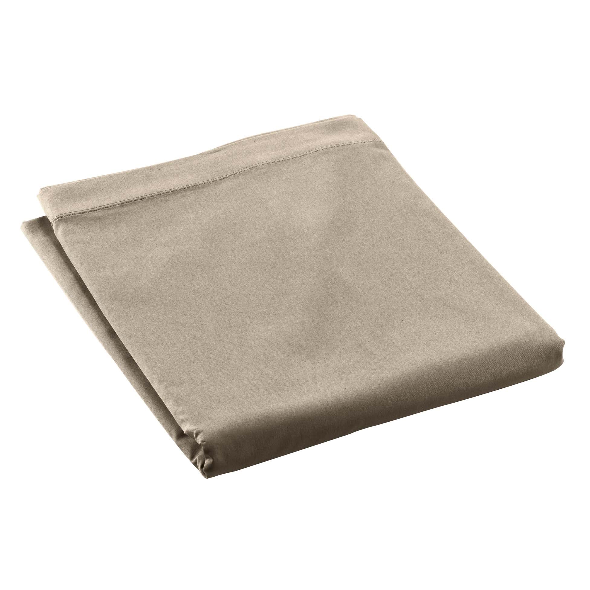 douceur d'intérieur, Percale Sand Cotton Percale Flat Sheet (240 x 300 cm)