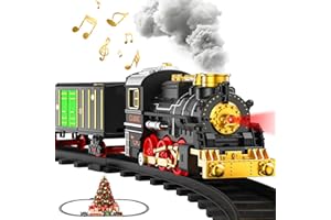 LIPNEAED Train Set Train Toys for Boys with Smokes, Lights and Sound (ON/Off), Train Set Under Christmas Tree, Toddler Model Trains for 3 4 5 6 7 8+ Years Old Kids Gifts