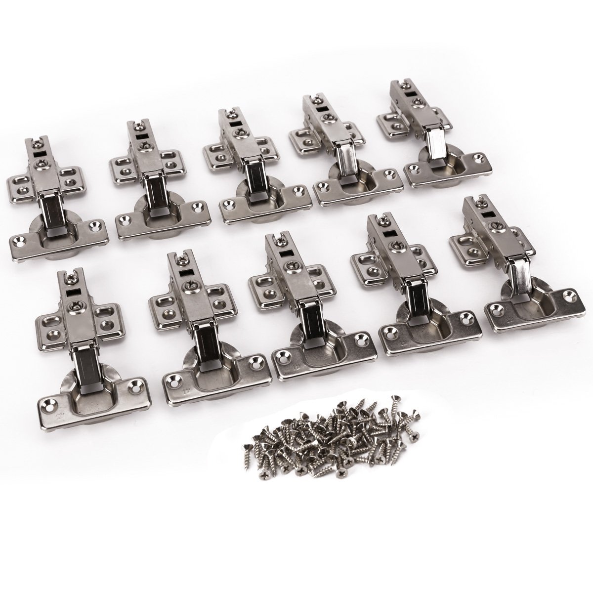 10 x Soft Close Kitchen Cupboard Door Hinge Hinges Euro Plate