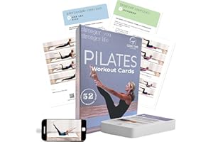 CORE TIME PILATES 56 Pilates Cards- Use with Magic Circle - 40 exercises Pilates workout cards with the Ring and Ball - Detailed photos and video Instructions - Equipment Optional. (52 Pilates Cards-Original Version)