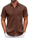 COOFANDY Mens Short Sleeve Casual Button Down