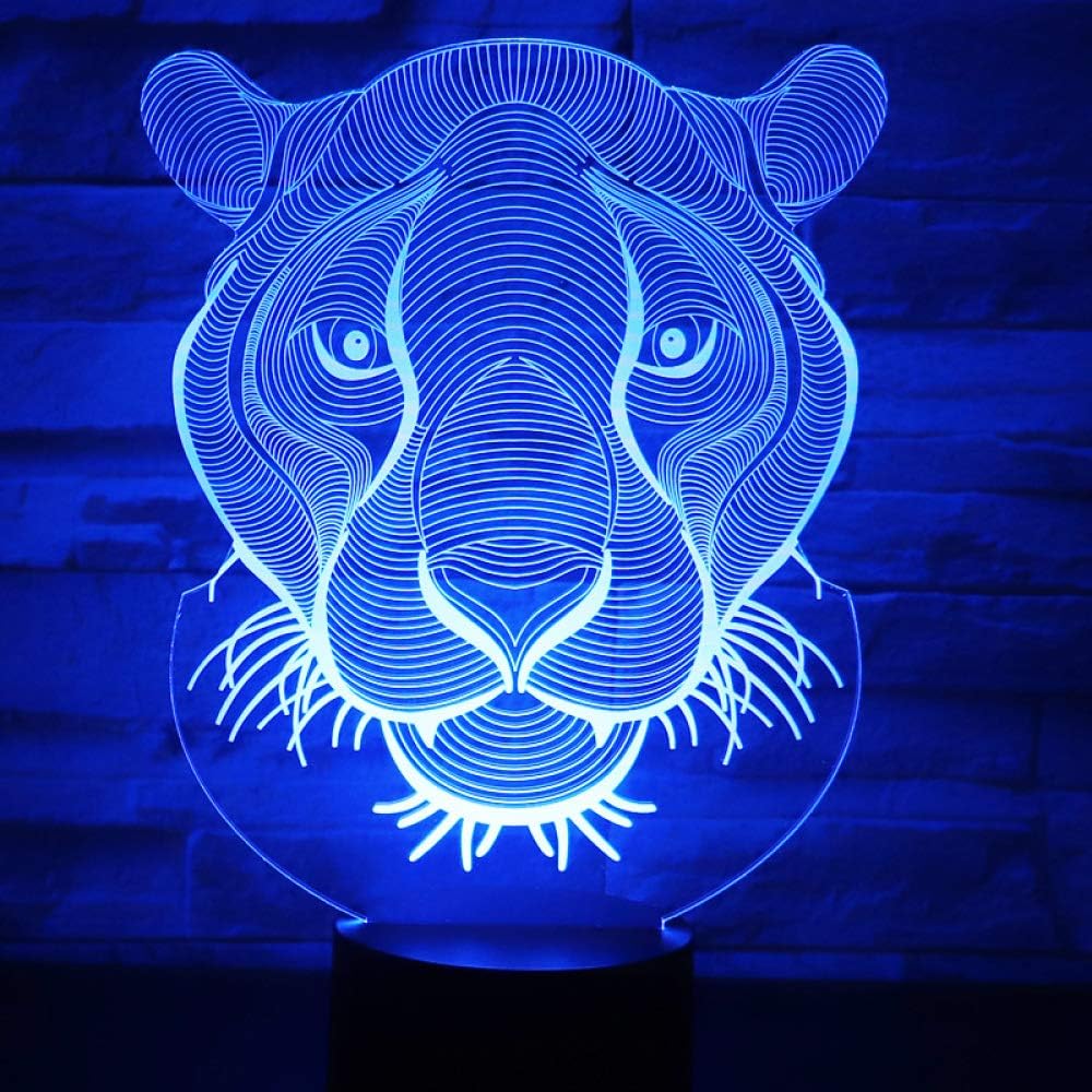 Wangzj 3D Illusion Lamp/3D Night Light/3D Led Lamp Night Light/Illusion Visual Table Light/Children's Room Lamp/Lion [Energy Class A++]