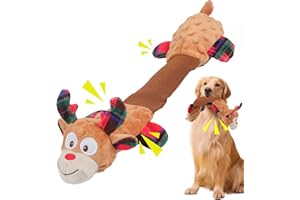 Wunive Christmas Dog Toys,Dog Toys Christmas Deer,Plush Dog Toy Squeaky Dog Toys Chrismas Deer Reindeer Plush Squeaky Dog Chew Toys for Small Medium Large Dogs(Christmas Deer Toys for Dog)