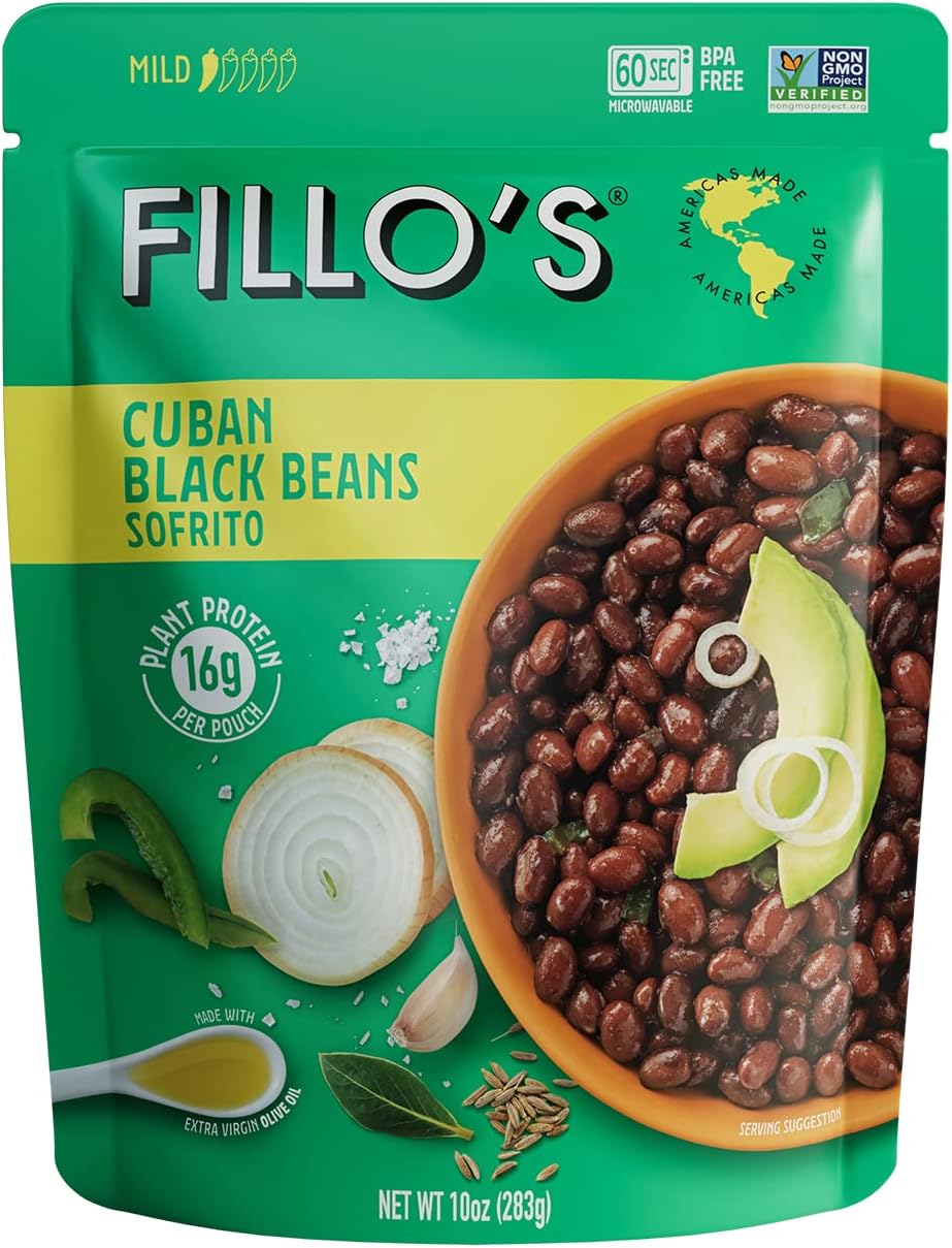 Fillo's Cuban Black Beans, Ready to Eat Sofrito & Beans, 10 oz, Made