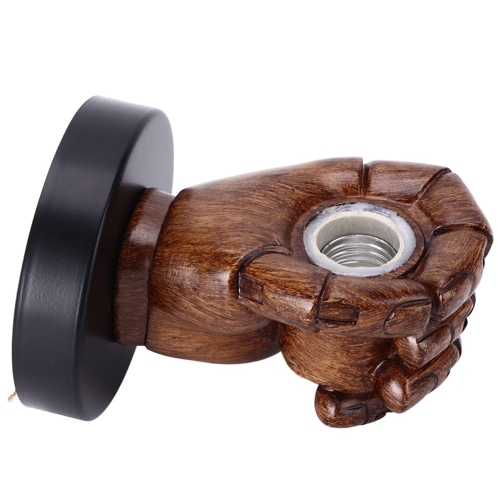 01 02 015 Wall Sconce, Fine Workmanship Wall Lamp Fist Shape Long Service Life Wear Resistant Easy To Instal with Base Mount Connector for Bars for Cafes for(Left-hand wall lamp without light source)