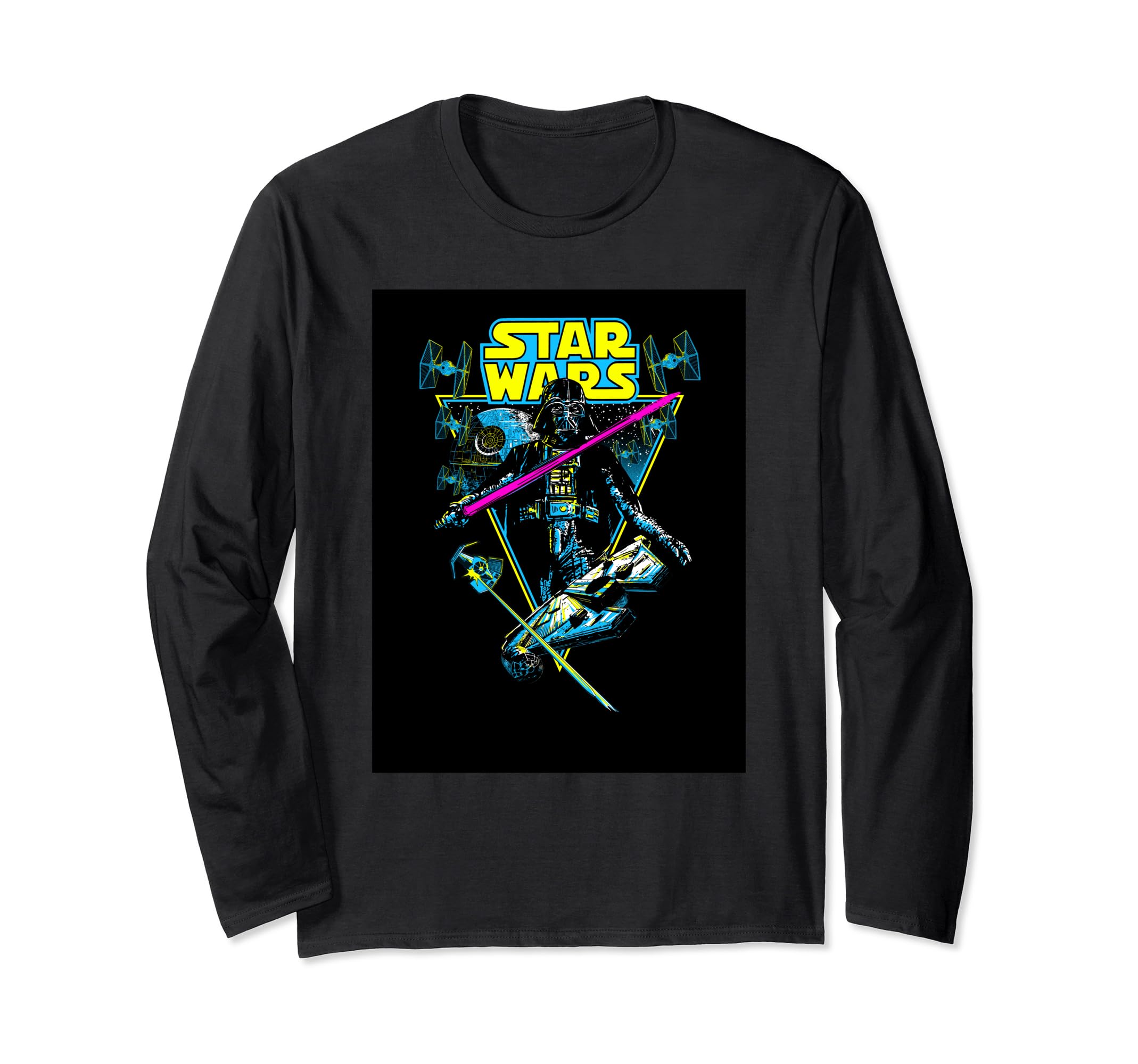 Star Wars Darth Vader Battle Vintage Retro Triangle Long Sleeve T-Shirt