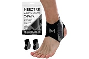 2-Pack Ankle Brace for Men & Women, Adjustable Lace up Ankles Stabilizer Straps, Basketball Foot Support for Plantar Fasciiti