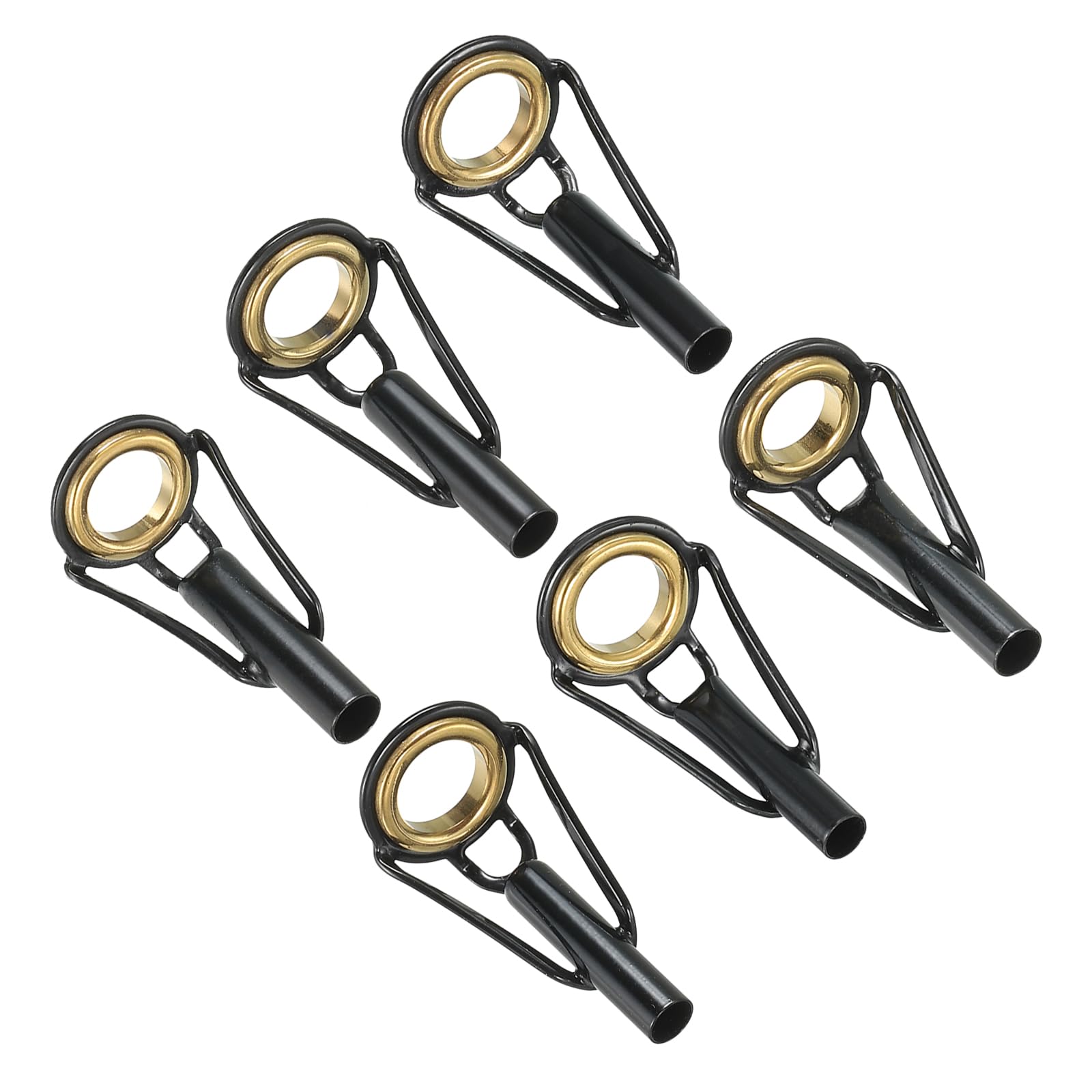 PATIKIL 3.0-4.0mm Fishing Rod Tip Repair Kit, 6pcs Stainless Steel Pole Ring Guide Replacement for Saltwater Freshwater Fishing, Golden