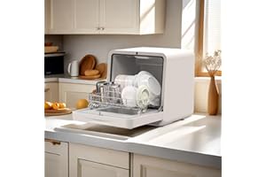 Cobuy Portable Dishwasher Countertop,7 Washing Programs Mini Dishwashers with 5 L Built-in Water Tank and 24H Delay Start & 360° Dual Spray,Air Dry Compact Dishwasher With Baby Care,Apartments & RVs