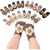 QHANSHIEE Baby Girl Socks Cute Flower Animal Non-Slip Grip Cotton Ankle Socks for Babies Infants Girl Baby Gifts for Girls