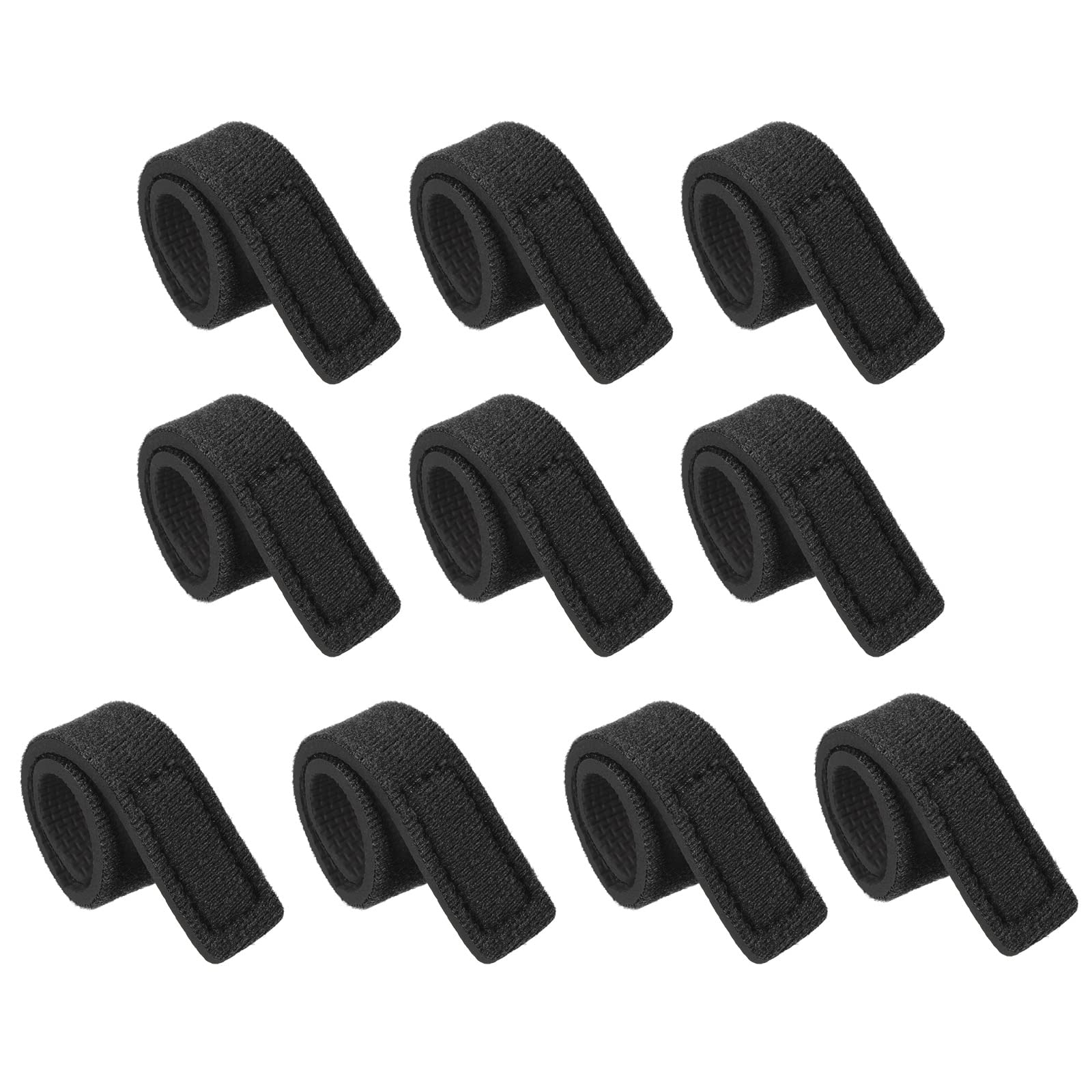PATIKIL Fishing Rod Strap, 10 Pack 20cm Stretchy Belts Holders Pole Sleeve Cover for Boating, Black